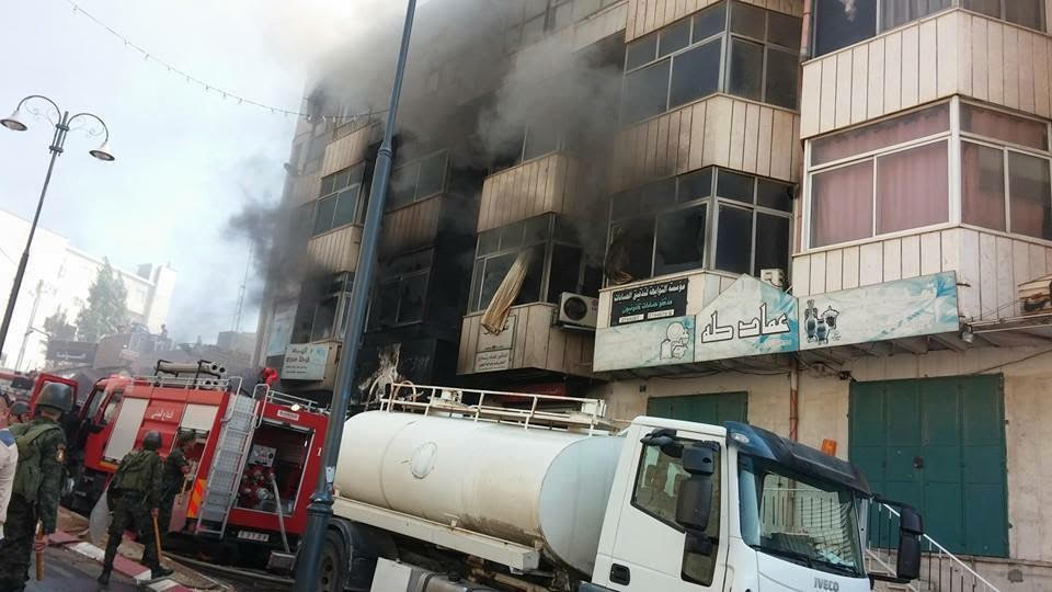  وفاة امرأة وحرق محال تجارية ومنازل في بيت لحم وبيت جالا